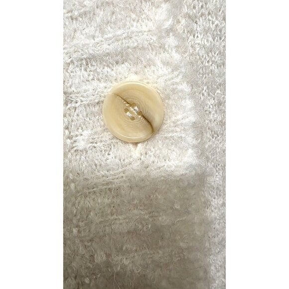 Treasure & Bond Ivory Cozy Boucle Button-Up Cardigan Sweater L Soft Textured Kni - Picture 5 of 7